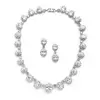 'Alexandria' Regal Wedding Necklace Set with Oval CZ Stones thumbnail
