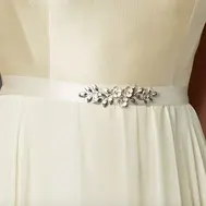 'Kayla' Hand Painted Enamel and Crystal Bridal / Debutante Dress Belt / Sash