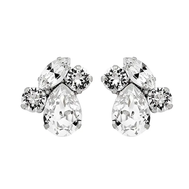 Macys Diamond Halo Cluster Stud Earrings 110 ct tw in Sterling  Silver  Macys